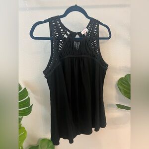 Loose knit cut out tank top